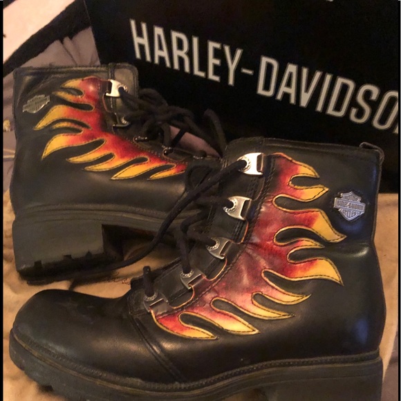 Harley-Davidson Shoes - Harley Davidson riding boots with 🔥 flames